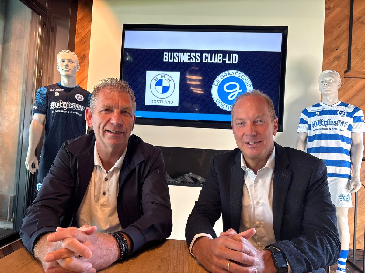 DeGraafschapBC's tweet photo. Oostland BMW Doetinchem verlengt als Business-Club lid!

We zijn blij om aan te kondigen dat Oostland BMW Doetinchem het lidmaatschap van de Business Club heeft verlengd. 

Dank voor het vertrouwen en op naar een mooie voortzetting van de samenwerking!

#SamenNaarDeEredivisie https://t.co/T0cfcW4n0r