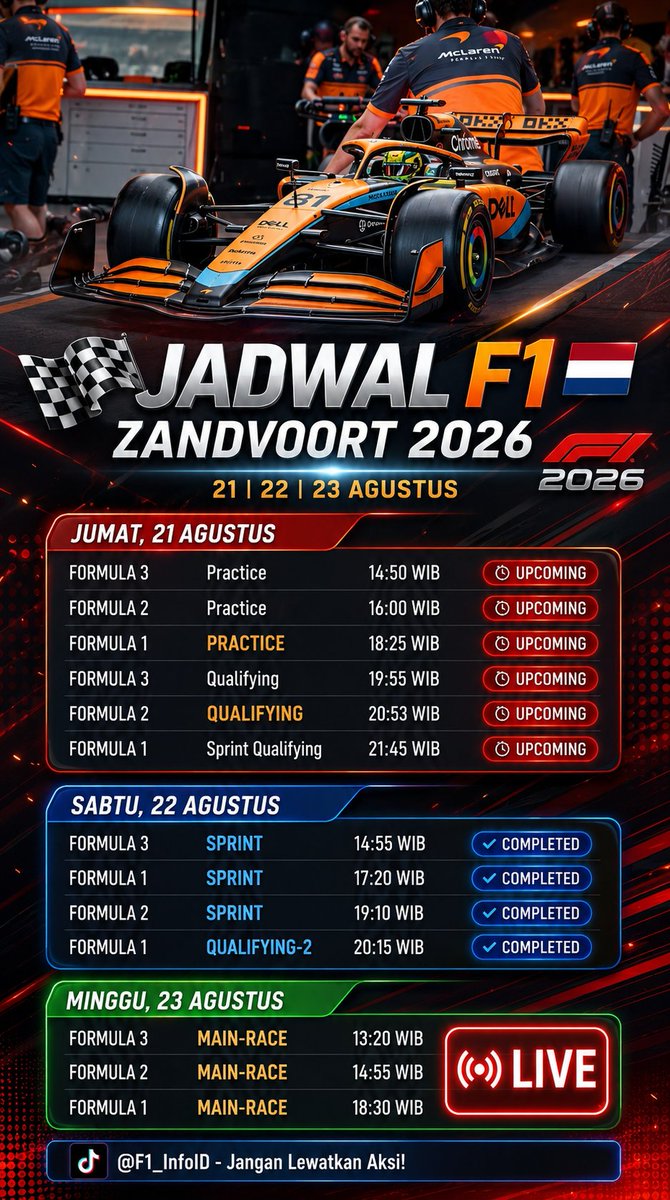 gaeznet's tweet photo. JADWAL 🔴NONTON F1 Zandvoort - Netherlands on 🌐website https://t.co/TnUdBluWEB 
Forum komunitas NOBAR MotoGP🏍️ &amp; 🏎️formula 1🏁.
#livef1 #f1zandfvoord #nontongpid #racing #livef1hariini https://t.co/dZ1Bv8sM8n