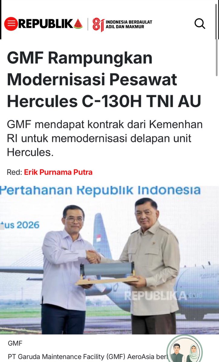 RajaAndamDws's tweet photo. Rencana pembaruan termasuk dalam program offset yang menjadi landasan pembangunan industri alutsista berkelanjutan di Indonesia.

Kemampuan MRO Mandiri https://t.co/waEb9vqfnU
