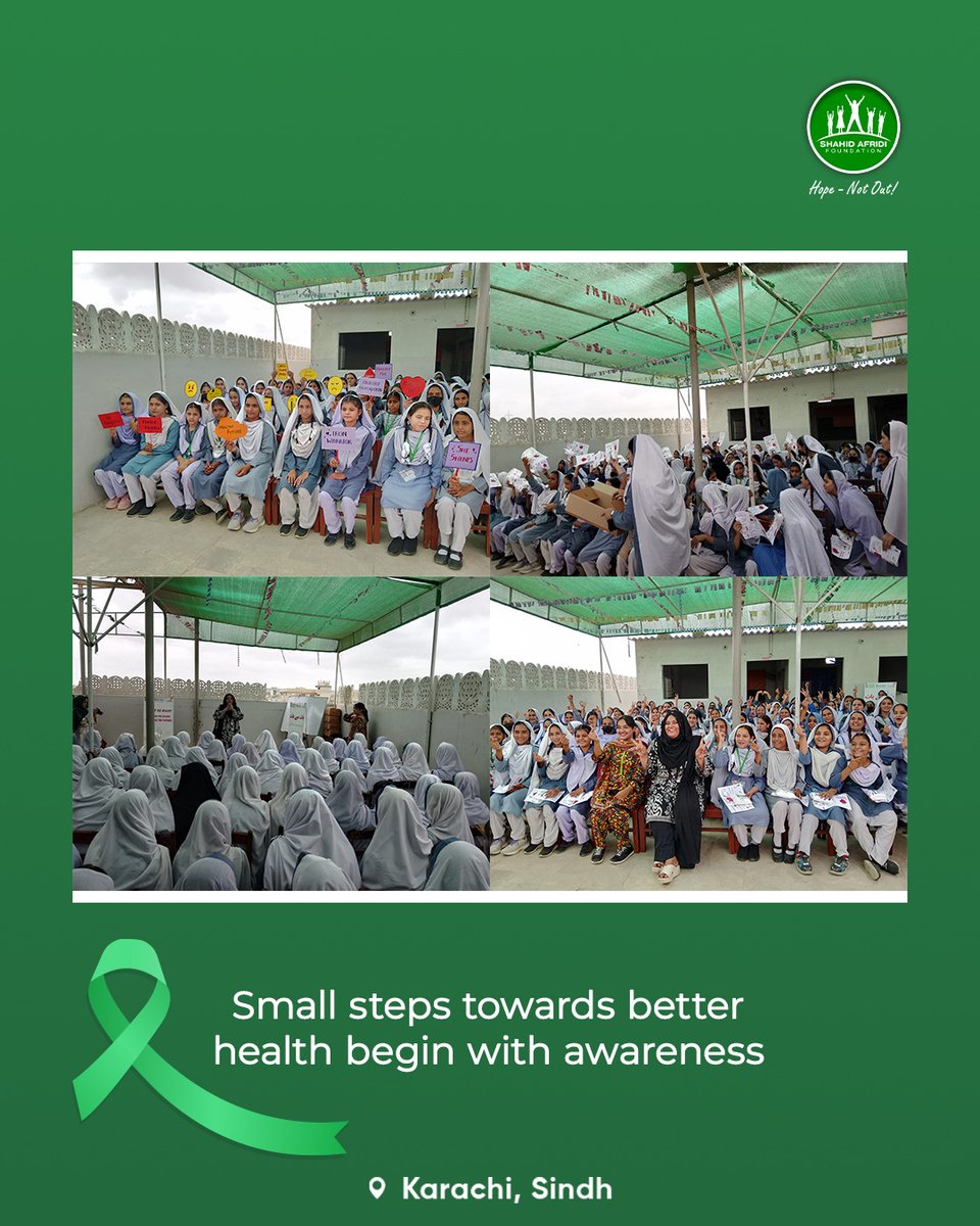 SAFoundationN's tweet photo. Awareness is the first step towards healthier choices. 

Continuing our efforts to promote health and well-being among students, another awareness session was conducted at SAF Korangi Campus in collaboration with @TfMSG_official. Students were sensitized on menstrual hygiene, iron deficiency, and ways to prevent it, helping them build greater awareness around their health.

Menstrual hygiene essentials and iron supplements were also distributed, ensuring that students received both the knowledge and practical support to make healthier choices.

#HopeNotOut