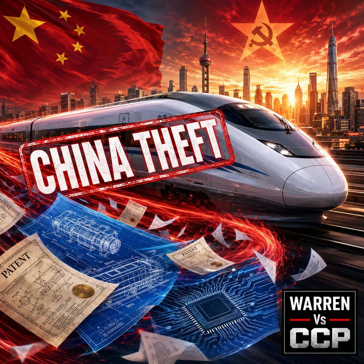 WarrenVsCCP's tweet photo. China Theft!

In the early 2000s, the Chinese Communist Party used its vast domestic high-speed rail market as a bargaining chip to successfully persuade international giants such as Kawasaki Heavy Industries of Japan, Siemens of Germany, and Alstom of France to sign technology transfer agreements.  

Kawasaki Heavy Industries, based on the E2 series 1000 model of the Shinkansen, exported core technologies to China and cooperated in producing the CRH2 "Harmony" high-speed train.  

Based on the principles of mutual commercial trust and technological exchange, the Japanese side provided complete structural drawings, manufacturing processes, and on-site guidance, and clearly stipulated in the contract that the imported technology was only for use within China and could not be disclosed or exported overseas without authorization.  

However, after mastering the technology, China's railway authorities and China State Railway Group quickly launched a large-scale reverse engineering project, disassembling, precisely mapping and fully replicating the Japanese vehicles one by one. They made only slight adjustments to the front design or some lines, and then claimed to have "independently developed" the vehicles without obtaining further authorization from the original manufacturers. They then launched the "Harmony" series and the subsequent "Fuxing" series.  

This practice of directly appropriating the research and development achievements accumulated by other countries over decades and deliberately downplaying original contributions is essentially a typical act of technology plunder, which seriously undermines the foundation of trust in international business cooperation.