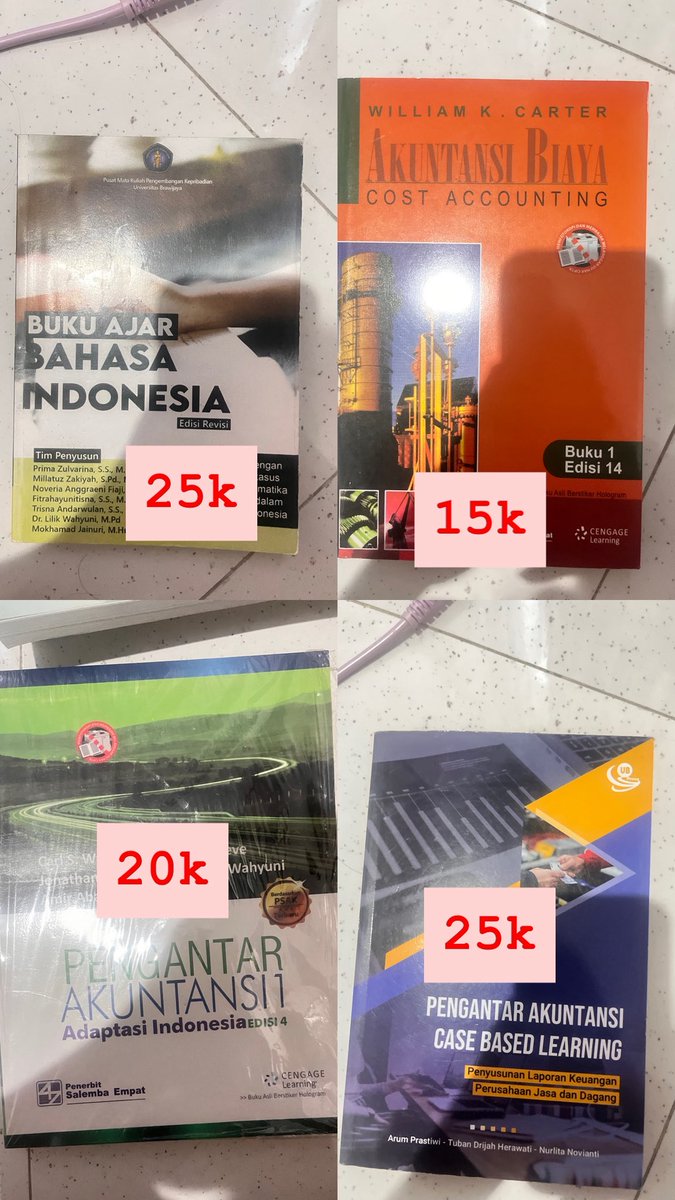 hutazoni's tweet photo. wts buku bahasa indonesia, pengantar akuntansi, akuntansi biaya, bisa cod malang 

tag. jual buku murah akuntansi bhs indo https://t.co/vmDweKDhHg