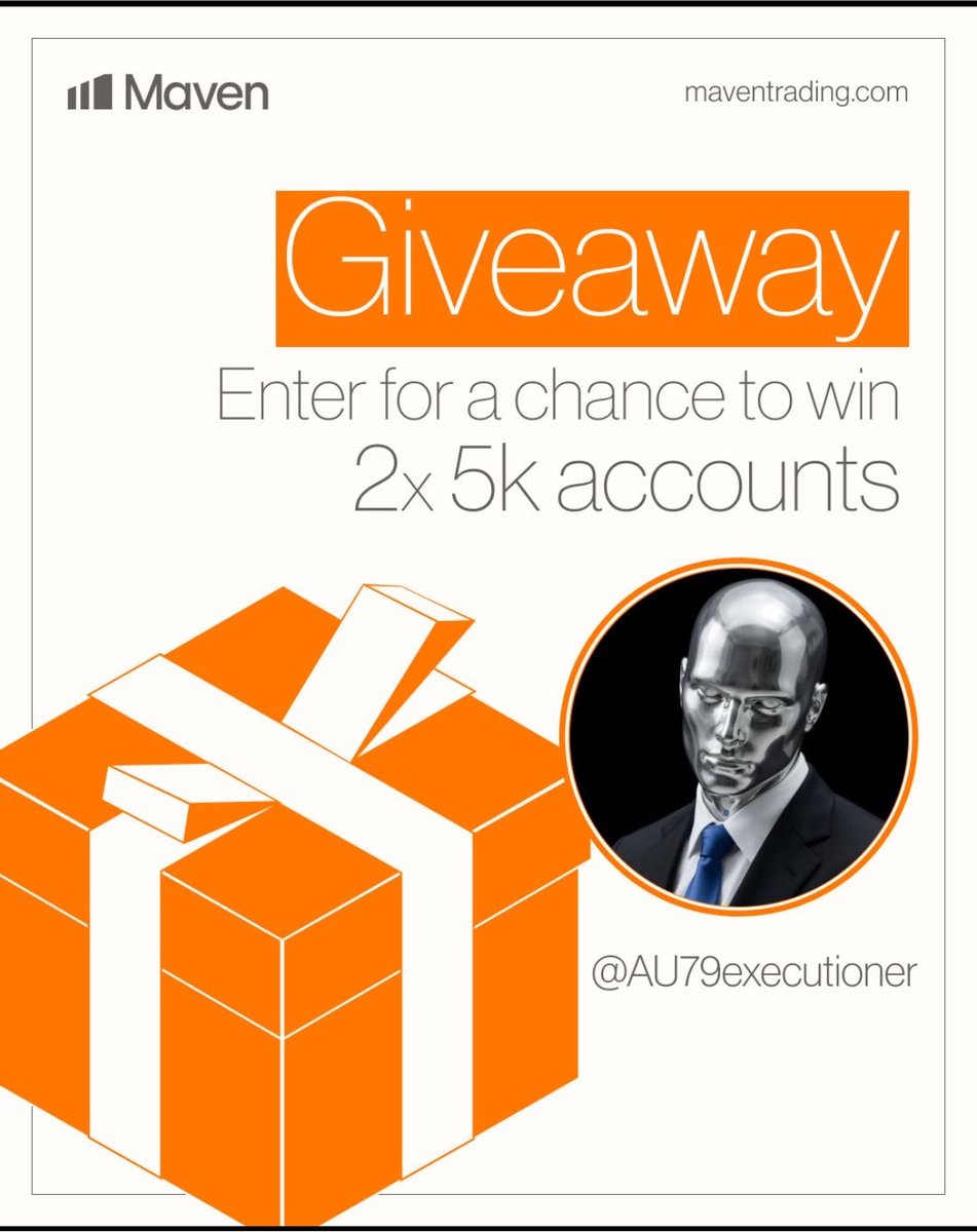 AU79executioner's tweet photo. Community giveback from @Maventrading 🍊🍊

We’re giving out 2X 5k account to two random persons.

To qualify:
1. Follow @Maventrading @AU79executioner and @DumbMoneyHunter 

2. Like comment and tag 2 friends

3. Add maven as favorites firm on propfirm match. 

https://t.co/qNiIV3L5J5

Wish you goodluck 🔥🦅
