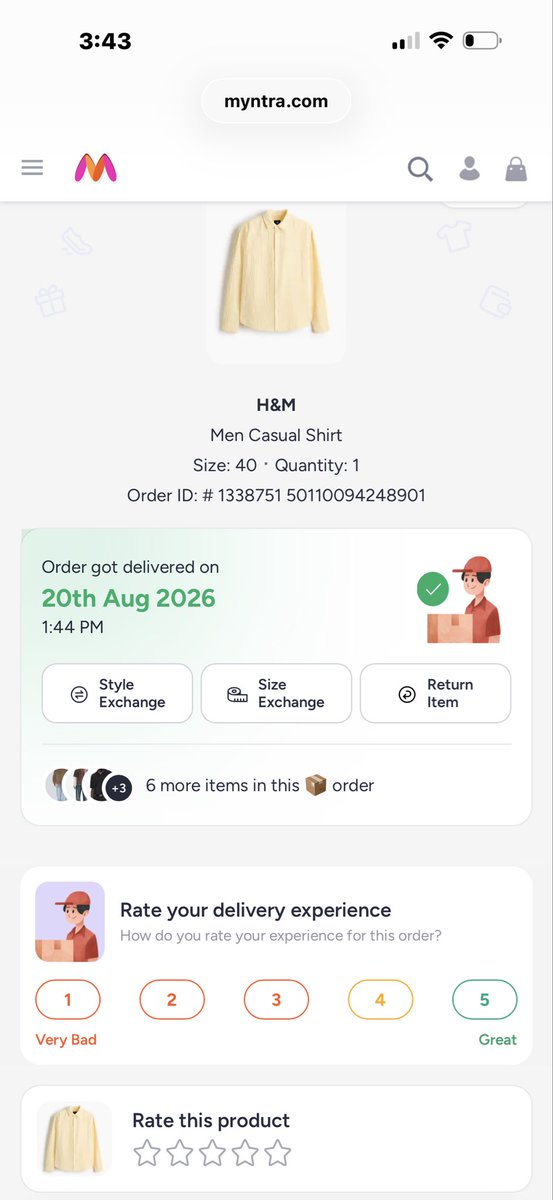 manoj182600's tweet photo. @MyntraSupport Items missing in my shipment please help me i have received only two items in my shipment rest are missing please raise concern only these two items I have received rest all are missing 
Order id : 1338751 50110094248901 https://t.co/FBADYK2Oo8