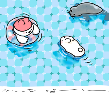 gonnohjoye's tweet photo. 🐰🌊🏊🦭 https://t.co/VImoRYxHe3