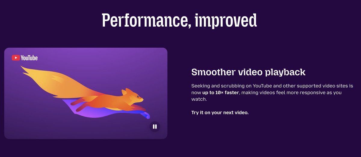 val7max's tweet photo. Firefox has gotten so good. Feels smoother than nearly all the chromium-based browsers right now.

Youtube scrubbing in particular is FAST now. https://t.co/bmYoIBYEBj