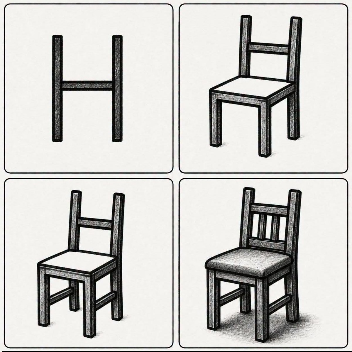 DipendraDrawing's tweet photo. Easy chair drawing with letter H step by step 
#easydrawing #drawing #art  #dipendradrawing https://t.co/NUoMBsxYQu
