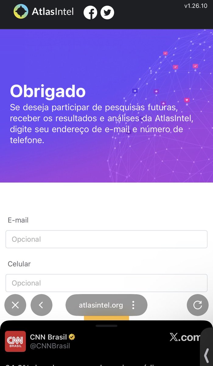 Fa1ryNight's tweet photo. Pela 1ª vez a propaganda de uma pesquisa eleitoral via internet apareceu pra mim.

Já apareceu pra vocês? 

Uma curiosidade (boba): a 1ª opção da lista sobre o espectro político era bolsonarista. 💜 https://t.co/Bh5gadF2J8