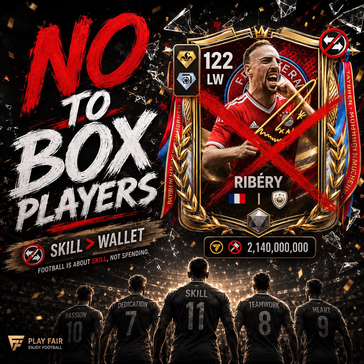 billionaire_87's tweet photo. 🚨| EA FC MOBILE COMMUNITY:

Day 1 of #NoToBoxPlayers 

If the top creators like Vishy and RK won’t speak up, I will as always,from the shadows

I can’t watch this game become a money-making machine where spending is the only way to compete

@EASFCMOBILE @FirstHalfYT @tutiofifa https://t.co/f1qlPQ4q4b