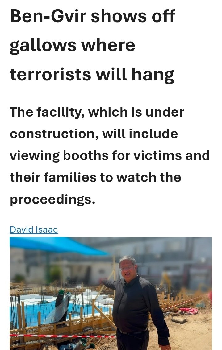 FranceskAlbs's tweet photo. A Minister shows off gallows built for Palestinians only: the genocide continues.
Still no sanctions on Israel.
Why?
Because it's under our skin, the system we belong to: ams deals, tech contracts, pension funds, lobbies, abuses, impunity.
Left untreated, apartheid metastasizes. https://t.co/KQzL0YHJNR