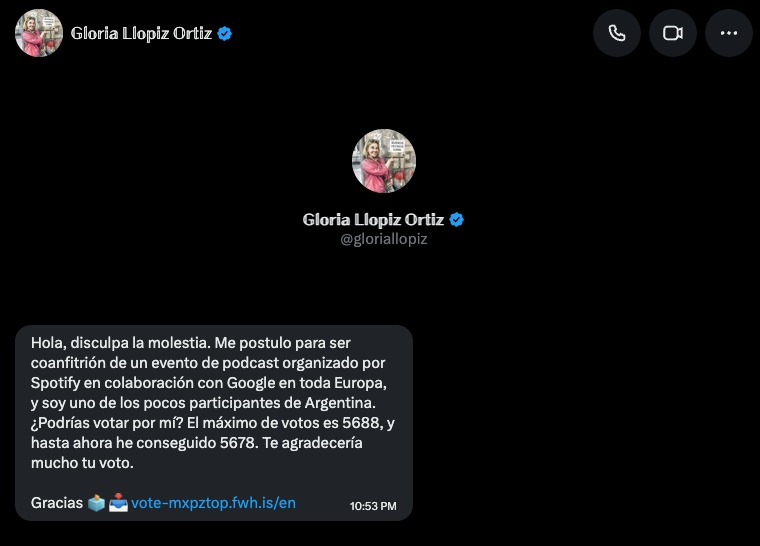 CABAOrdenada's tweet photo. 🚨 NO HAGAS CLICK

Hackearon la cuenta de @gloriallopiz. Si te llega un mensaje desde su cuenta, no hagas click en ningún enlace.

@Support @Safety @X @elonmusk @kyliem, por favor, ayuden a Gloria a recuperar su cuenta.

¿Cómo puede ser que hackeen la cuenta de una persona pública y que el soporte de X no dé una respuesta para devolvérsela a su verdadera dueña?

Están utilizando su identidad para enviar enlaces fraudulentos. Necesitamos que alguien de X revise el caso urgentemente.