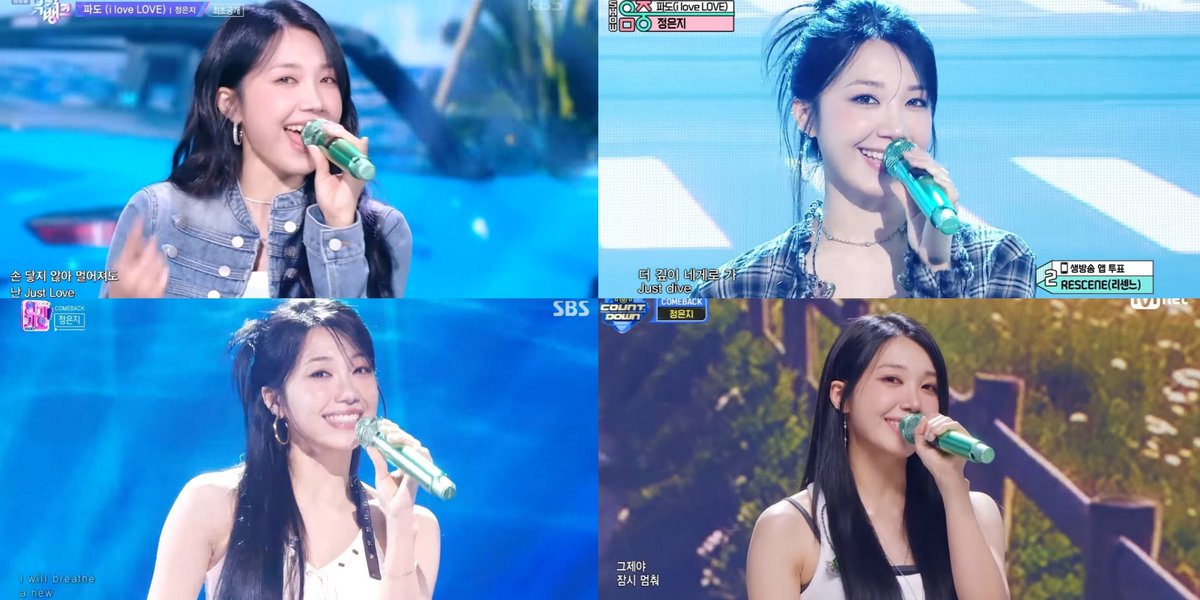 dreamwithapink's tweet photo. Jung Eunji’s “i love LOVE” music show promotions have now ended. 

Thank you so much for coming back with such a wonderful solo song and for your hardwork! It’s been an incredible performance, with insane vocals! I love you so much, Eunji! 💙

#정은지 https://t.co/xeDf1Jhxk7