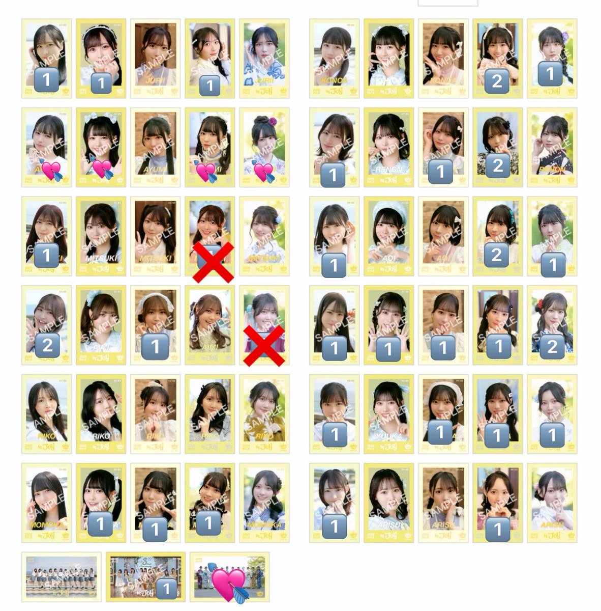 cute104chan's tweet photo. ニアジョイ 生写真 直筆 IDフォト ミニフォト トレ 

【譲】画像の数字

【求】 市原(過去物可)＞藤沢、他メン寄るところなど

9/5石川直トレ＞郵送 可能な方優先
(ツアーやイベント等その他日程も可)

お気軽にお声掛けください❕ https://t.co/TR0jReFxtg