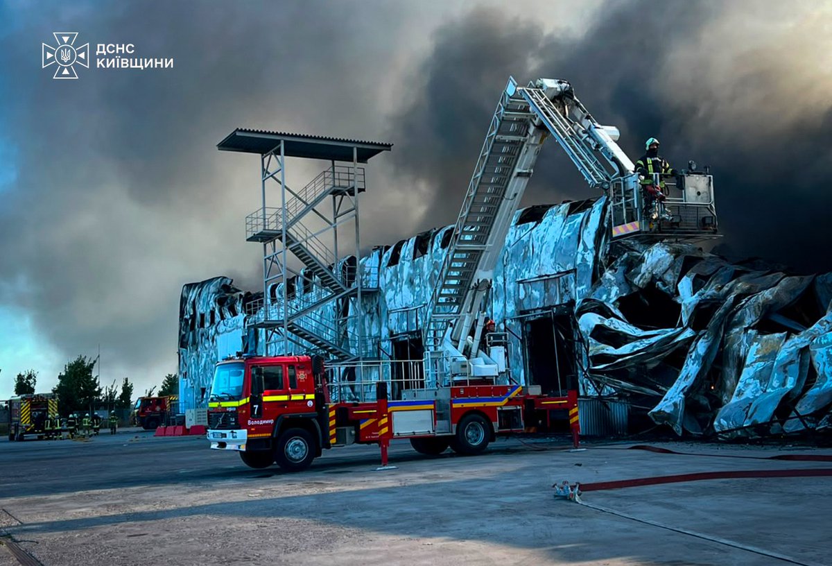 ZelenskyyUa's tweet photo. Emergency response efforts are currently underway following the Russian strike on the capital and the cities of Kyiv region. More than 600 first responders from the State Emergency Service of Ukraine and police officers are involved in the work in Kyiv, Brovary, and Boryspil. I am grateful to everyone who is helping our people. 

In total, 30 residential buildings, an ordinary school, a children’s hospital, and a kindergarten were damaged in Kyiv and the region alone. Unfortunately, as of now, 15 people have been confirmed killed in Kyiv. My condolences to everyone who has lost family members and loved ones. It is important that those who were injured receive all the necessary assistance. And it is important that Ukraine’s partners do not remain silent about this and other similar strikes and truly help protect our people, protect life in Ukraine. 

This Russian strike was one of the most cynical, calculated, and large-scale. There were various types of missiles and 168 drones. Today, our warriors shot down all the Russian Kalibr missiles; overall, the interception rate for cruise missiles was 93%, and a significant percentage of the drones were also shot down. The greatest threat is ballistic missiles. And this is something that depends entirely on the supply of Patriot missiles to Ukraine and therefore depends on our country’s partners. You cannot simply watch silently and indifferently, doing nothing as the Russians destroy lives with ballistic missiles. Ukrainian warriors can operate with great skill when the courage and professionalism of our people are backed by the appropriate support from our partners. Thank you to everyone who stands with Ukraine!