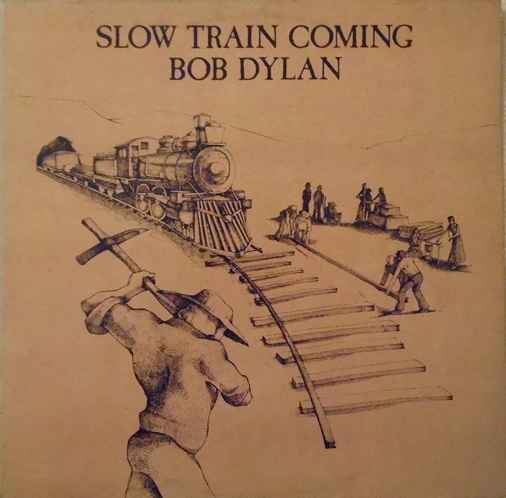 JgSzymon's tweet photo. 47 years ago today , on August 20th, 1979, "Slow Train Coming", 
the first album in Bob Dylan’s Christian trilogy, was released. Among the musicians… Mark Knopfler on guitar 🎸 , and Pick Withers on drums. It was also the start of Dylan &amp; Knopfler collaborations. https://t.co/CjkhOjql3v