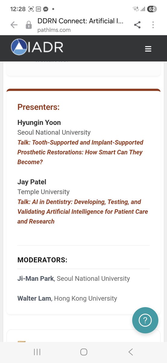 LBerrezouga's tweet photo. Happening NOW 
Artificial Intelligence in Digital Dentisy
#iadr CONNECT https://t.co/iNHKMOVwKj