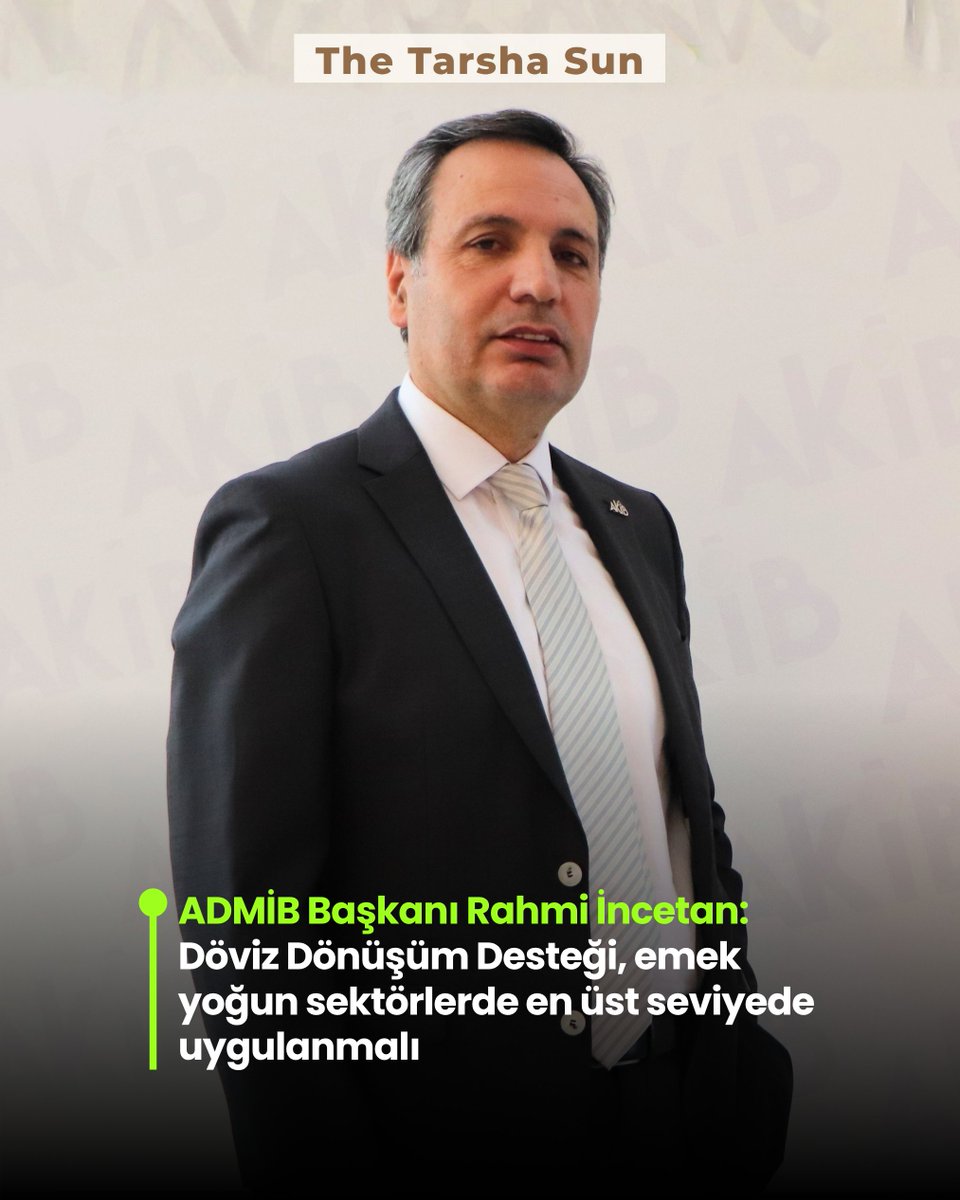 thetarshasun's tweet photo. ADMİB Başkanı Rahmi İncetan,

“Döviz Dönüşüm Desteği, emek yoğun sektörlerde en üst seviyede uygulanmalı”

Ayrıntılar: https://t.co/pKFEVBuPY2

@RahmiIncetan  
@admib_tr https://t.co/JPAhXuv5NV