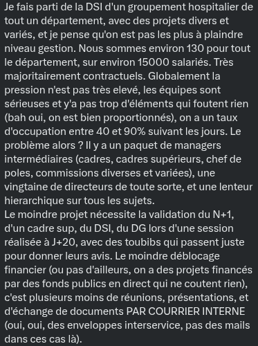 UlrichFY's tweet photo. Tranche de vie du socialistan #10

Direction la DSI d'un groupement hospitalier. "Une nana est payée pour changer les étiquettes des noms de personnes dans les bureaux."

10 témoignages publiés sur +35 reçus. Petite pause ! https://t.co/L9HQnNAPkz