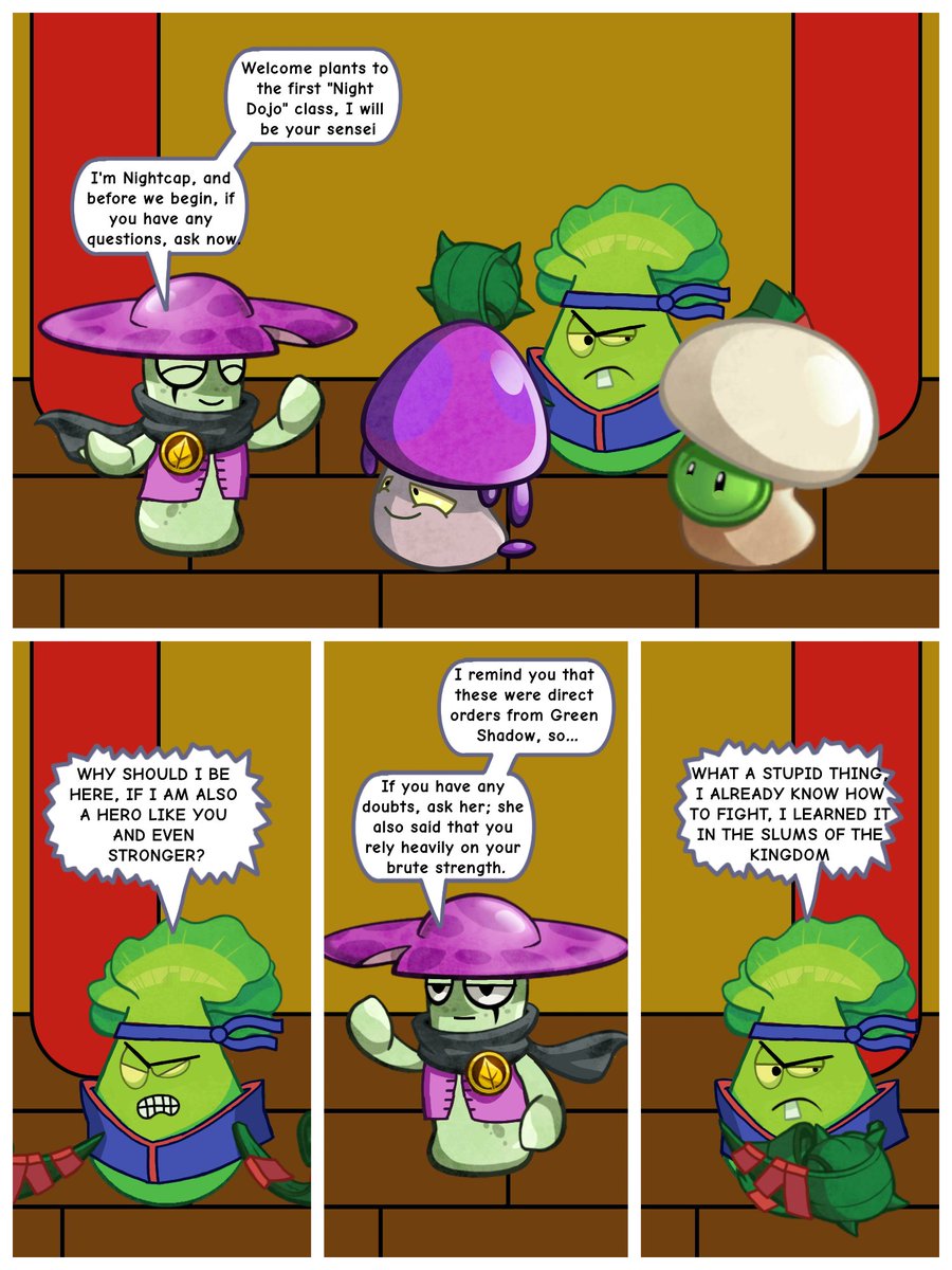 charamanti6's tweet photo. Minicomic de Gorro de noche entrenando a su amigo y a sus alumnos, espero les guste
A mini-comic of Nightcap training his friend and his students. I hope you like it
#pvz #pvzh #pvzagentes #pvzfanart #pvzcomic #pvzart #pvzAU #Nigthcap #GrassKnuckles #pvzheroes #pvzgw2 https://t.co/DvHd30eyfj