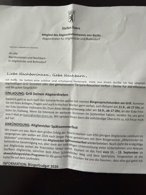 Altglienicke's tweet photo. Nein Herr @StefanEvers_Bln von der @cduberlin

Ich möchte nicht das Sie „mein“ Abgeordneter werden. Egal wie aufdringlich Sie meinen Briefkasten mit Ihrer Werbung zumüllen!  Ich halte die (Berliner) CDU nicht für eine glaubwürdige Partei!  #Bohnsdorf #Altglienicke #cdu #evers https://t.co/lTZvTPofpT