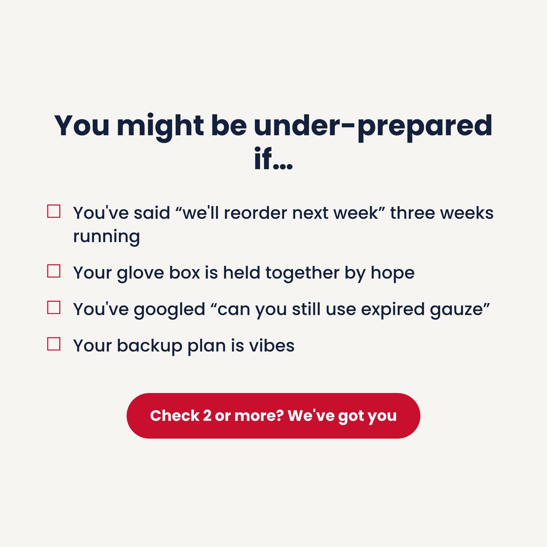Dealmed's tweet photo. September is National Preparedness Month. Cute name for something most practices only take seriously mid disaster.

Quick game: check your supply closet right now. Found the gap, didn't you?

What's the one item your team's always scrambling for at the worst moment? https://t.co/N3bmIRsDPb