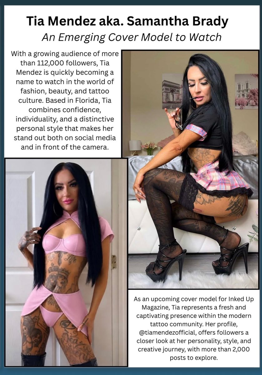 Tia_Mendez_'s tweet photo. Nice little front cover and full spread in this months issue of Inked Up Magazine ✨

https://t.co/c36OMGZrIx https://t.co/0Fc0dAFItO