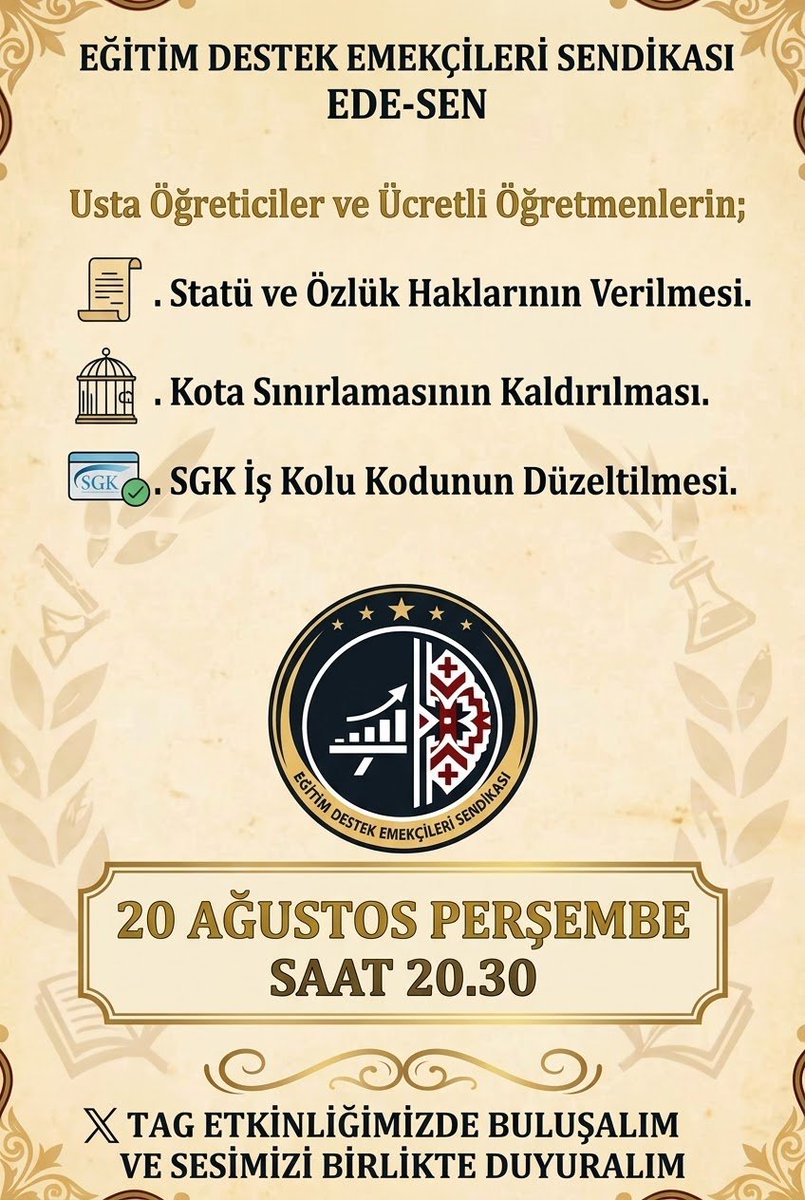 karao_cev's tweet photo. #Perşembe #EdesenUstaÜcretliyeStatü #Birleşiyoruz #BizDeÖğretmeniz 
#sondakikahaber https://t.co/GuafU3zoIs