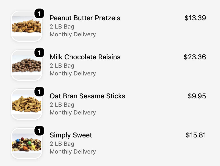 SnacksThatSlap's tweet photo. Did you know we offer snack subscriptions? It's an easy way to save up to 20% on your snack bill. Plus, you can still qualify for free shipping if your subscription is over just $59! 

So every month, you could get:

- 2 lbs of Milk Chocolate Raisins https://t.co/S2JnpnZNJC
- 2 lbs of Sesame Sticks https://t.co/1XrNMyyZEb
- 2 lbs of Simply Sweet Trails Mix https://t.co/Tyta3wpoTy
- and 2 lbs of Peanut Butter Pretzels https://t.co/Q7fyoDPDOa

all SHIPPED FREE to you with 15% savings!