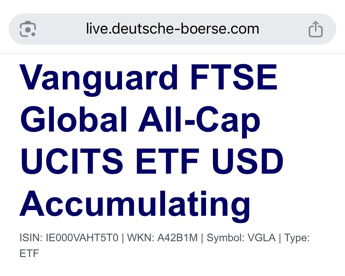Marcos_Luque_'s tweet photo. VANGUARD HA ROTO EL MERCADO!!

Comienza a cotizar el ETF definitivo: invierte en todo el mundo (incluido emergentes) y todas las capitalizaciones (incluido small). 

Coste 0,07%!!
Físico y con la seriedad de Vanguard 👌

Xetra: VGLA https://t.co/A5IfQ9D0fR