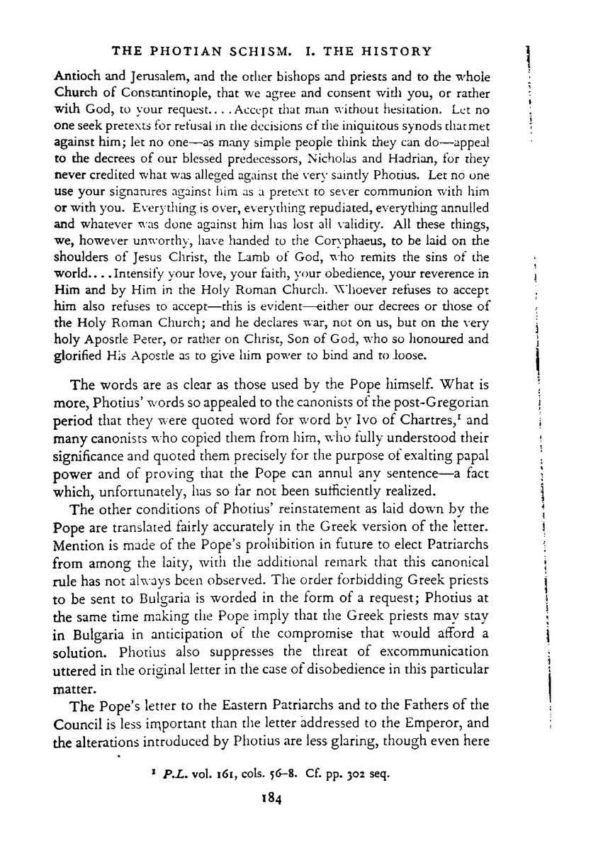 jzzpere's tweet photo. Interesting excerpts from Fr. Francis Dvornik’s The Photian Schism (pp. 182–185), which seem to show that Photius and the Greeks of his time believed the Pope possessed a Primacy of Jurisdiction over the entire Church by virtue of his succession from St. Peter. https://t.co/K6QiCw1CXW