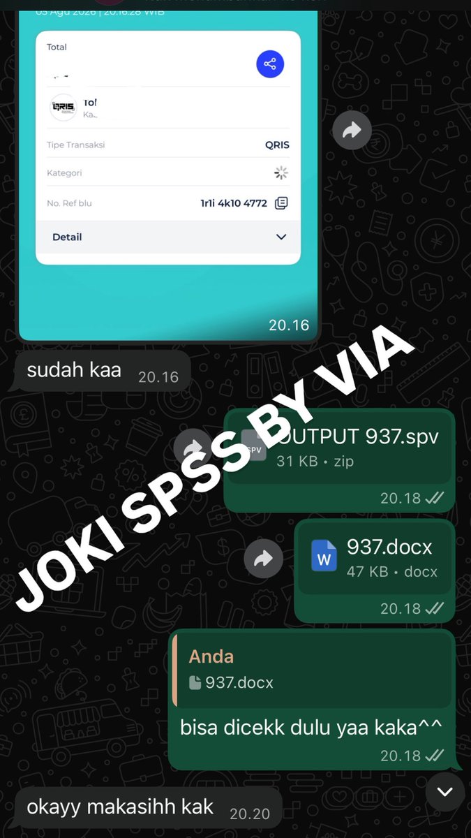 GYUVIN30's tweet photo. testi joki spss akhir2 ini^^ sprti biasa absen dulu ada uji validitas, reabilitas, kruskall walis, independent sample t test, one way anova, full joki manipulasi lolos olah data bab 4, bivariant chi square, univariant, autokorelasi, uji hipotesis, dan ada korelasi spearman💗 https://t.co/LuiEmMtVc0