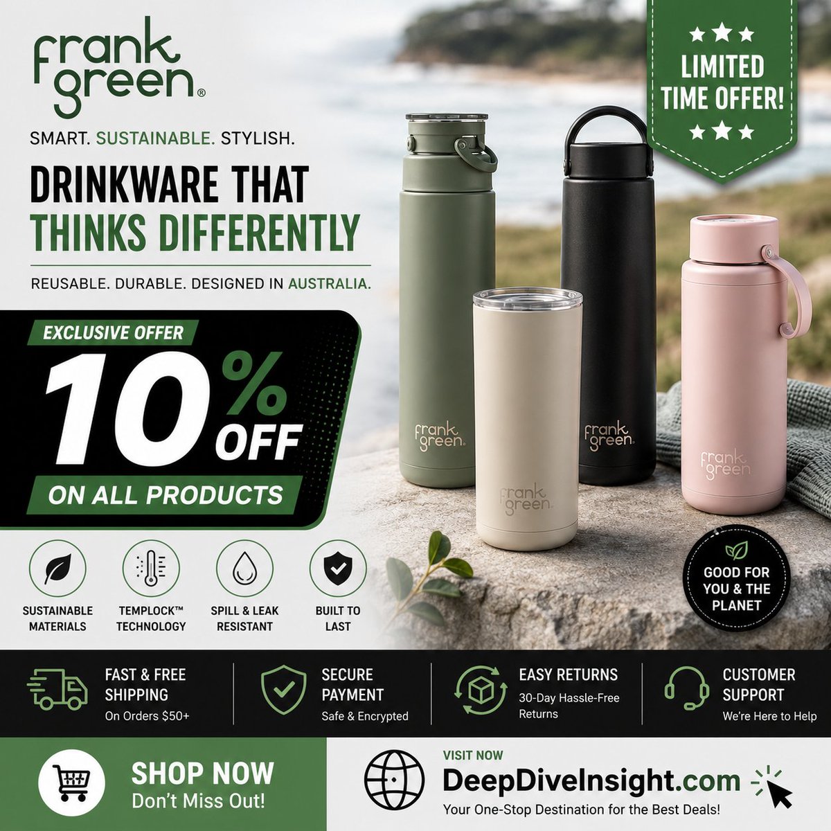 deepdiveingh's tweet photo. 🥤 Sip in style with Frank Green! ✨ Discover award-winning reusable cups &amp; sustainable drinkware for your everyday adventures. 🔥 Enjoy exclusive deals &amp; save more! 🔗 https://t.co/DQxeZ3ixnL #frankgreen #reusablecup #sustainableliving #ecofriendly https://t.co/cG9JzTfn5d