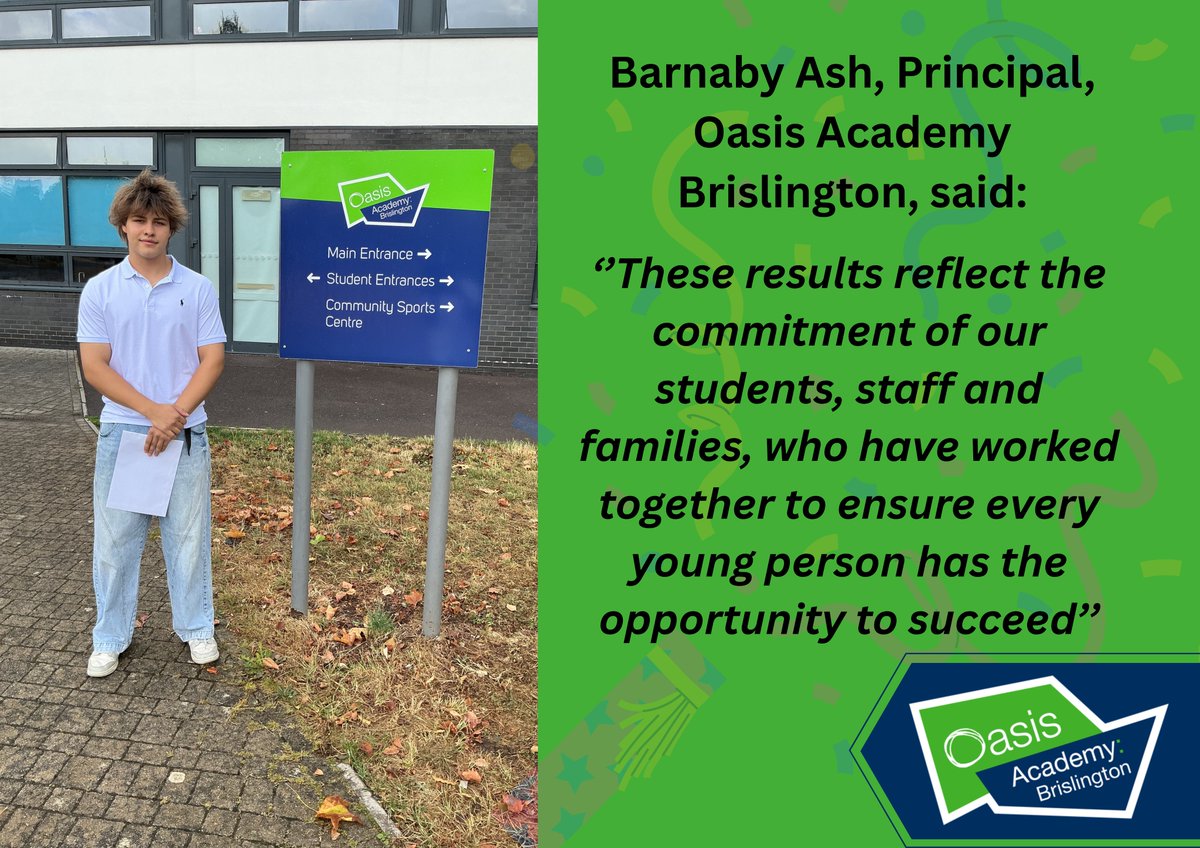 OABrislington's tweet photo. Today we celebrated our Year 11 students as they collected their GCSE results.

A fantastic achievement after months of hard work and dedication. Well done, Class of 2026! 🎉

#GCSEResults2026 #OasisAcademyBrislington #ExceptionalFutures https://t.co/GFUA9EEw4N
