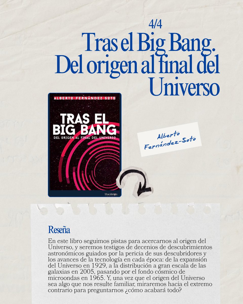 IFCA_CSIC_UC's tweet photo. @ruizalb @EditorialUC @EditorialCSIC 4/4 📕 Tras el Big Bang. Del origen al final del universo por ✍🏼Alberto Fernández-Soto (@AlbertoFdezSoto) (@ShackletonBooks) https://t.co/bN2JNBVh1F