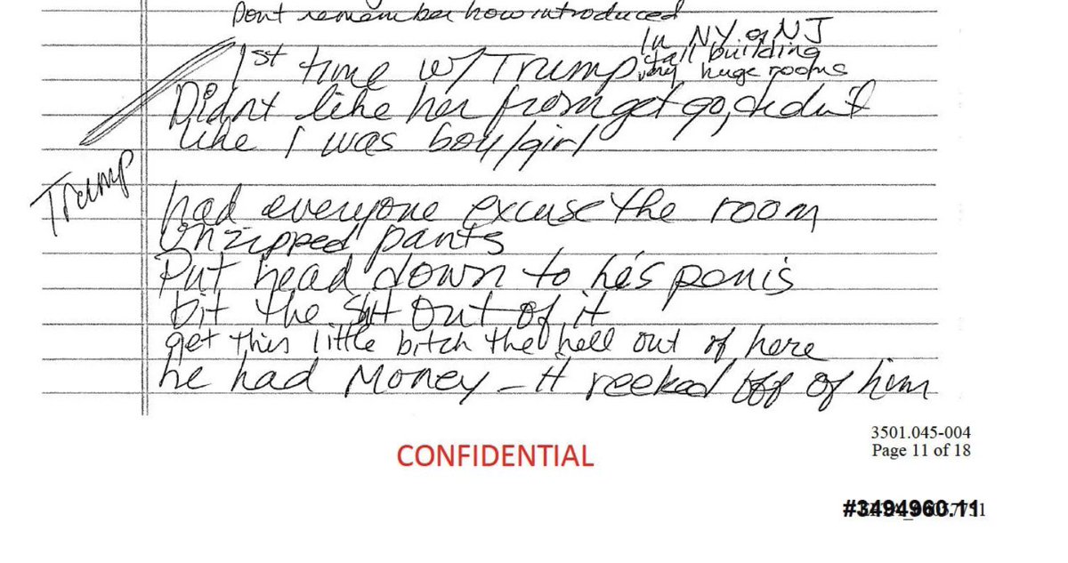daviddunn177's tweet photo. Donald Trump excused everyone out of the room.

He unzipped his pants.

He brought an underage girl’s head to his penis.

She “bit the shit” out of his penis because she didn’t want to do it.

He said, “Get this little bitch the Hell out of here.” https://t.co/kE52FnWRpH