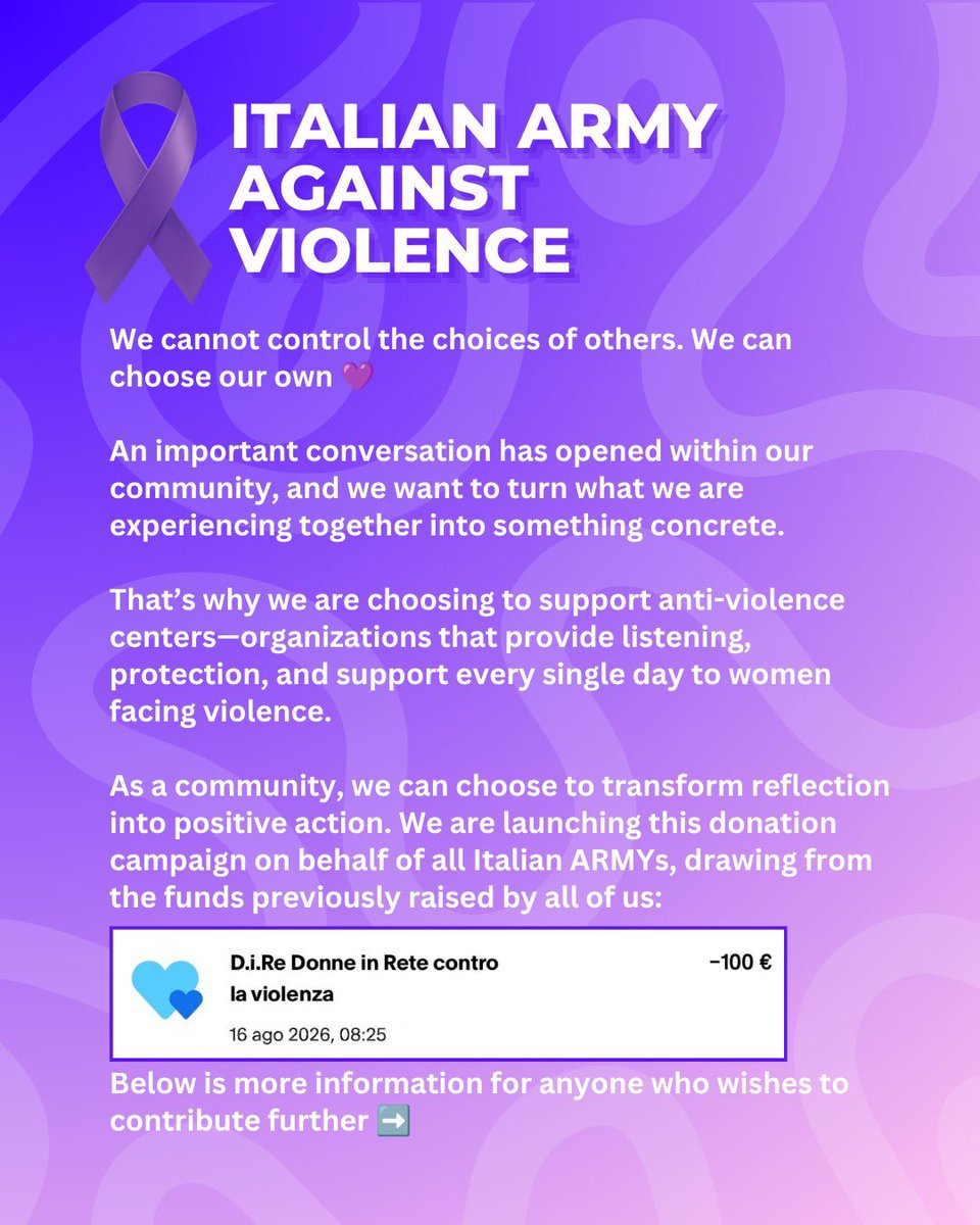 italianarmyfam_'s tweet photo. Since this post reached people beyond our Italian community, we’re adding English &amp; Spanish translations to make our message and intentions clear.
#ARMYsAgainstViolence #ARMYsAgainstAbusers 

Ours is solely a charity initiative supporting women. It does not endorse any hate + https://t.co/UzDnOm4mns