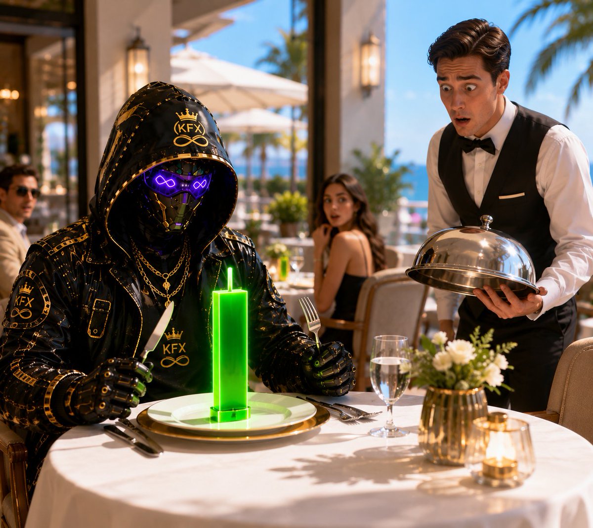 Reyd3r_sol's tweet photo. Chef said tonight's special was going to be something different.
He wasn't lying. 😭
Everyone came for dinner.
KFX came to eat the green candle. 📈💚
@Kingfinity
#KFX #kfxmeme #KINGFINITY https://t.co/3WlvM7A39z