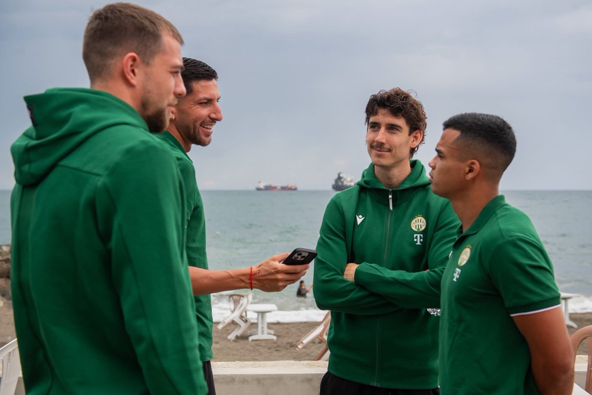 Fradi_HU's tweet photo. Matchday by the Black Sea. Big 90 minutes ahead. 🌊🟢⚪️ https://t.co/OBjmNwxRc3
