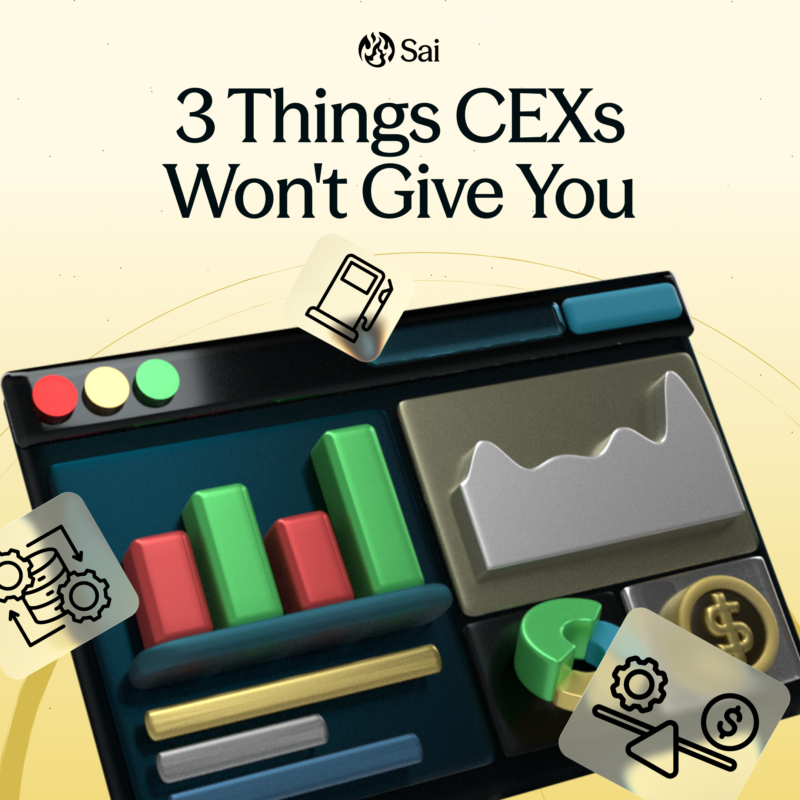 SaiDotFun's tweet photo. Three things a CEX can't offer you that Sai can...

1. Zero gas.
2. Oracle-based execution. Fills track real market prices, not an internal orderbook.
3. No auto-deleveraging. Your winning position never gets closed to cover someone else's loss.

That last one costs traders real money elsewhere.