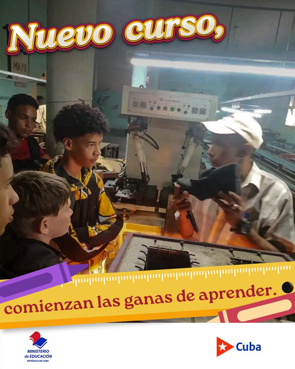 CubaMined's tweet photo. 🇨🇺 ¡Comienza el curso 2026-2027!

Cada día en la escuela es una oportunidad para crecer, descubrir y construir juntos. Aprendamos con curiosidad, participemos con entusiasmo y hagamos de nuestras aulas un espacio de encuentro y transformación.
El conocimiento nos fortalece. https://t.co/OjBR9bDzsp