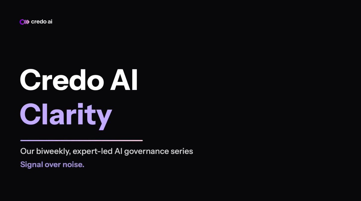 CredoAI's tweet photo. In the first episode of Credo AI Clarity, our biweekly expert series, Shivani Shimpi and Vassilis Rovilos break down what changed and how Policy Packs keep your controls current.

➡️ Watch the full episode: https://t.co/uqcTy5Yksh

#EUAIOmnibus #EUAIAct #PolicyPacks https://t.co/fbSV8GGRLZ
