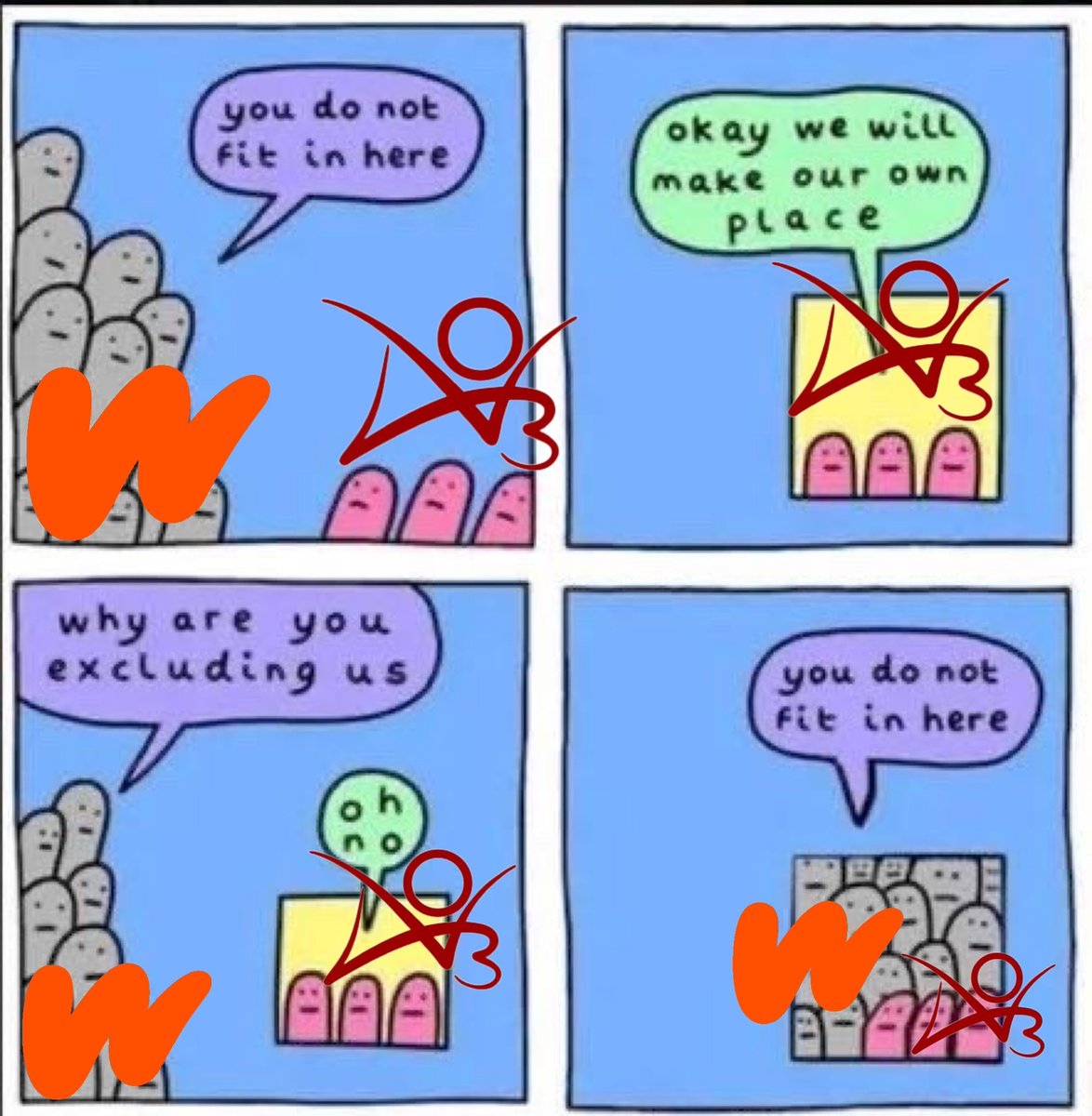 frontmangihun's tweet photo. the whole wattpad and ao3 saga in a nutshell https://t.co/E3PDO7zJ2x