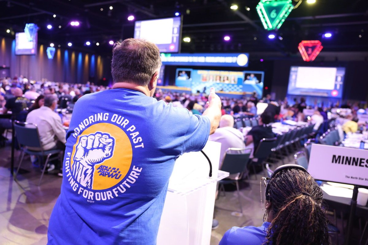 APWUnational's tweet photo. The fourth and final day of the 28th Biennial National Convention is underway! Delegates are united and resolute in resolving the remainder of business before the delegation.

See detailed recaps of all the events of this week's convention, including videos and photos, on https://t.co/l0zsb2eulx