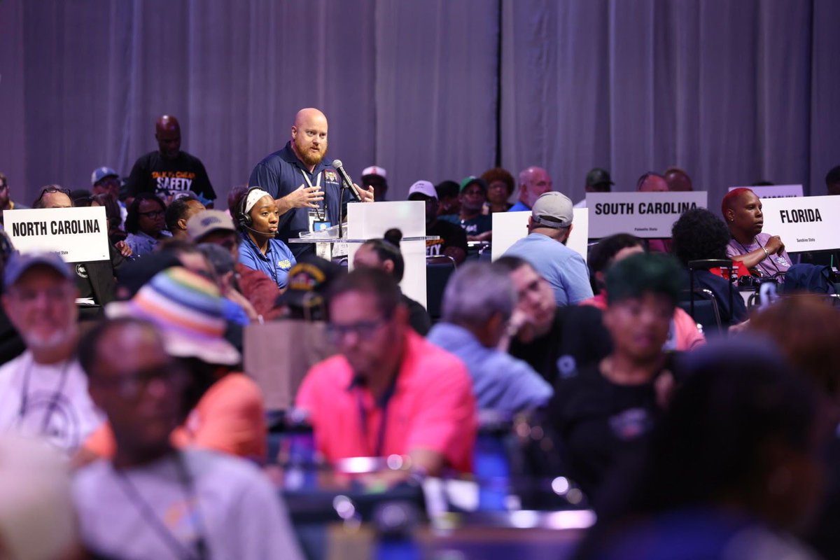 APWUnational's tweet photo. The fourth and final day of the 28th Biennial National Convention is underway! Delegates are united and resolute in resolving the remainder of business before the delegation.

See detailed recaps of all the events of this week's convention, including videos and photos, on https://t.co/l0zsb2eulx