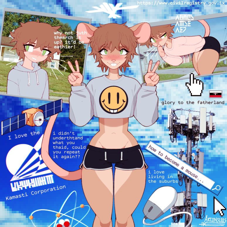 Arconsleus's tweet photo. On Kastatlan, the internet has been around for over 140 years now. Syam is having a sloptacular time! #furry #furryart https://t.co/YJVQlRM4cX