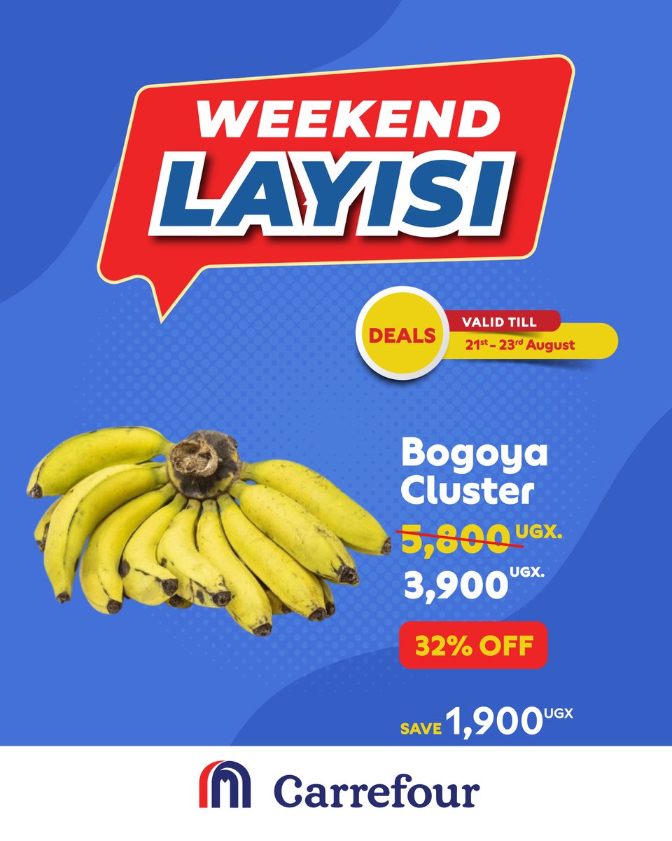 CarrefourUG's tweet photo. Fruits, snacks and a lot more for you this weekend. 

Visit Carrefour supermarket and stock up while offers last.

@MajidAlFuttaim https://t.co/42NrvbCEzk