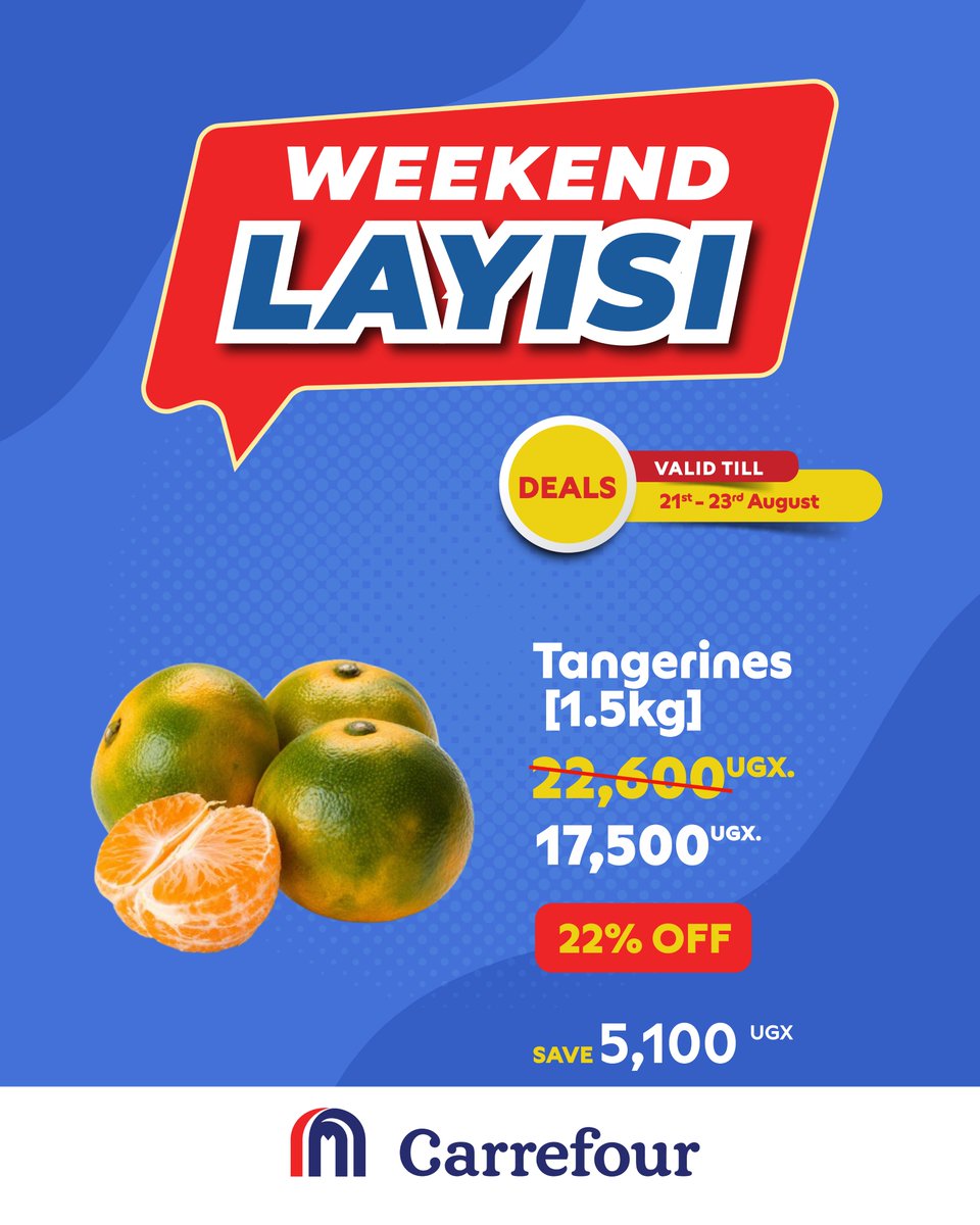 CarrefourUG's tweet photo. Fruits, snacks and a lot more for you this weekend. 

Visit Carrefour supermarket and stock up while offers last.

@MajidAlFuttaim https://t.co/42NrvbCEzk