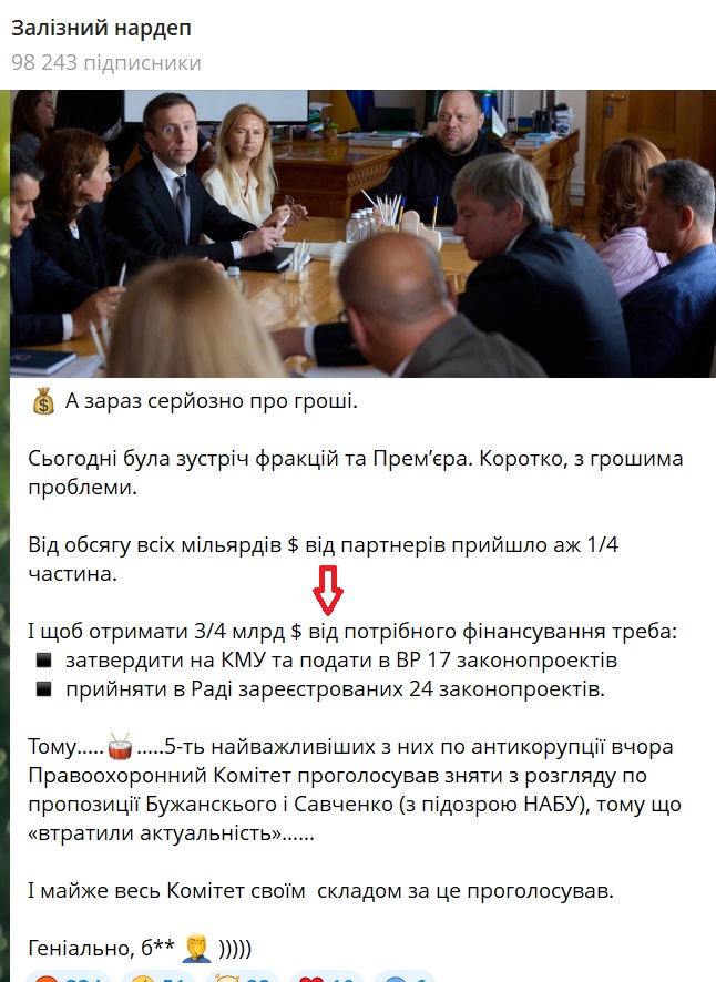 13Hellis_13's tweet photo. а зараз про гроші, які Зеленський сказав шукати де тільки можливо. Україна отримала лише 1/4 від погоджених траншів допомоги, тому що щоб отримати все інше треба прийняти сумарно 41 Закон, які Україна підписалася виконати.
Але вчора заблокувала сама 5 з них, як неактуальні https://t.co/18epW8uza5