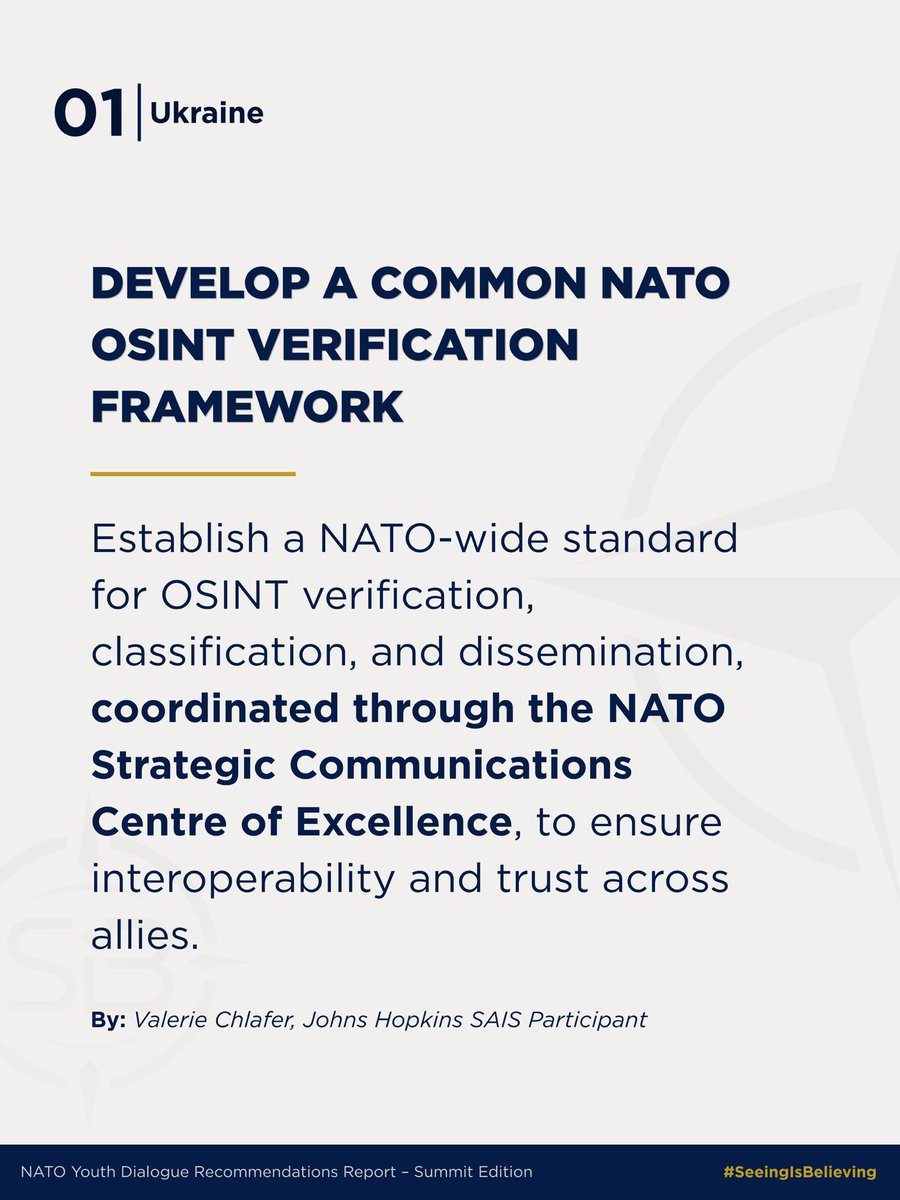 SIB_Global's tweet photo. Our 2026 Report targets 2 key @NATO frontiers in 🇺🇦

• Valerie Chlafer: NATO-wide OSINT Verification Framework to fight disinformation 

• Kaja Burja: Strategic Energy Resilience Shield &amp; Rapid Response Teams for critical infrastructure

Full report: https://t.co/VRo0KEX6HH https://t.co/xR4Wv8FI10