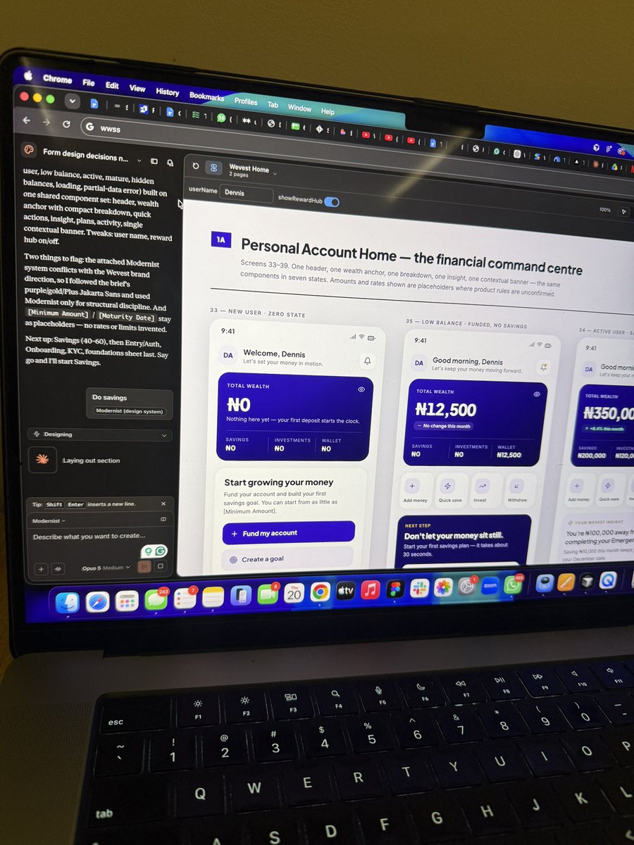 thedennisobaro1's tweet photo. This is a major part of my workflow. I get a detailed brief of what the client wants, give it to Claude Designs to create the initial designs, and then I improve on the design, either in Claude Designs, but mostly in Figma.

In 2026, you really shouldn’t be designing everything from scratch as a designer.

It makes the workflow way faster, while still allowing me to push the designs far from AI slop.

By the way, most of the clients reaching out to me already have an AI-generated design. They just want me to improve on it.

AI isn’t replacing designers.